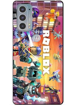 Силиконовый чехол бампер для motorola edge 20 с картинкой роблокс roblox