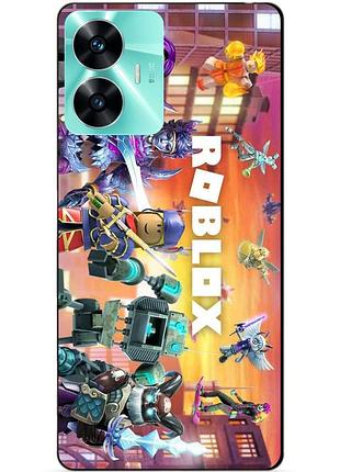 Силіконовий чохол бампер для realme c55 з картинкою роблокс roblox