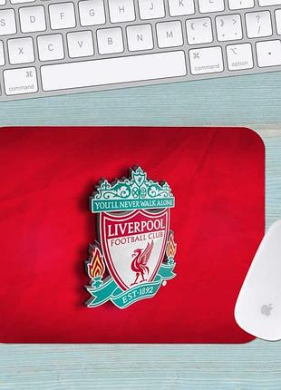 Коврик для мыши фк ливерпуль fc liverpool маленький 0017 (180х220х3мм)
