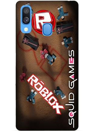 Силиконовый бампер чехол для samsung a30 galaxy a305f roblox игра в кальмара