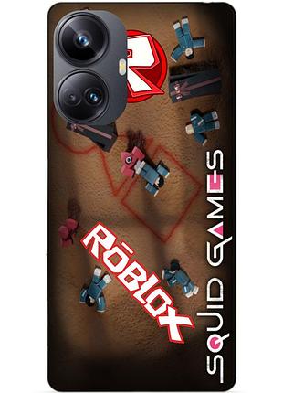 Силіконовий чохол бампер для realme 10 pro plus з малюнком roblox гра в кальмара роблокс