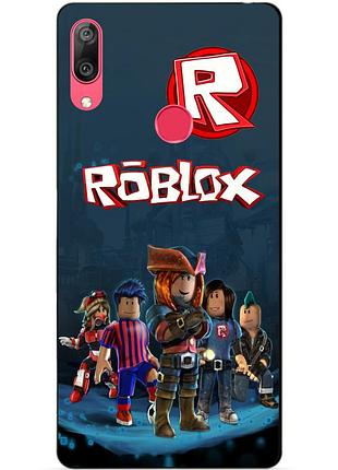 Силиконовый чехол бампер для huawei y7 2019 с рисунком roblox