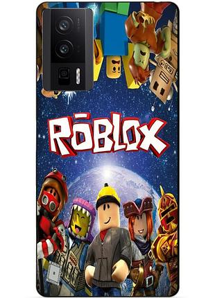 Чехол силиконовый бампер для xiaomi poco f5 pro с рисунком роблокс roblox