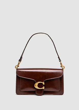 💎 coach tabby shoulder bag 26 in polished pebble leather maple/gold 26 х 14 х 6.5 см