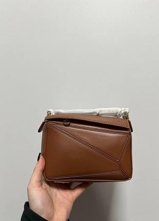 💎 loewe mini puzzle bag brown 18 х 12 х 7 см