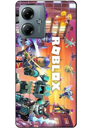 Силиконовый чехол бампер для motorola moto g14 с картинкой роблокс roblox