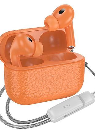 Бездротові вакуумні bluetooth навушники hoco eq9 гарнітура з мікрофоном orange