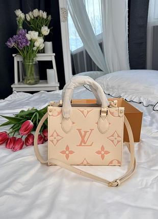 Louis vuitton onthego mm giant monogram canvas cream/pink