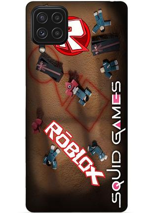 Чехол силиконовый бампер для samsung a12 с рисунком roblox игра в кальмара роблокс