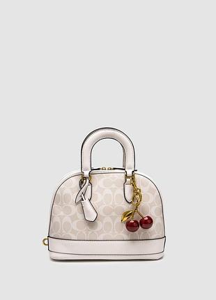 💎 coach sierra satchel in signature canvas white 26 х 20 х 12 см