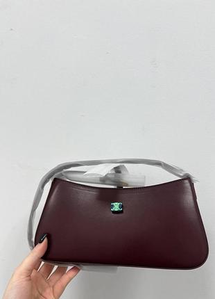 💎 celine tina shoulder bag in shiny calfskin burgundy/gold 26 х 11,5 х 3,5 cм