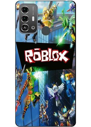 Силиконовый бампер чехол для zte blade a53 pro с картинкой роблокс roblox