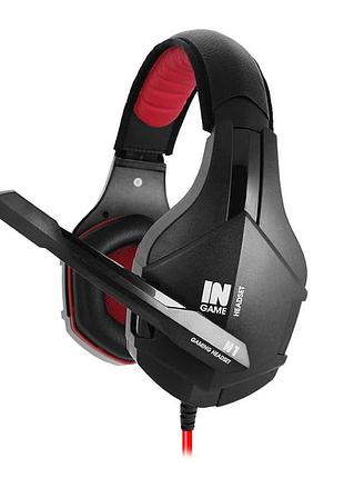 Наушники проводные игровые для пк gemix n1 (с микрофоном) black/red