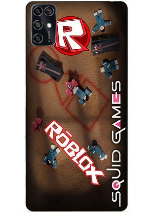 Чехол силиконовый бампер для zte blade v2020 smart с рисунком roblox игра в кальмара роблокс