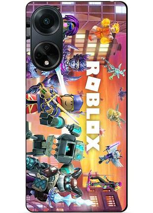 Силиконовый бампер чехол для oppo a98 с картинкой роблокс roblox
