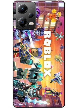 Силиконовый бампер чехол для xiaomi poco x5 5g с картинкой роблокс roblox