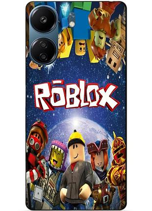 Чехол силиконовый бампер для xiaomi poco c65 с рисунком роблокс roblox