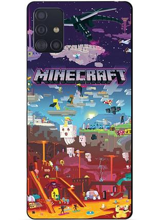 Чехол силиконовый бампер для samsung a71 игра minecraft майнкрафт