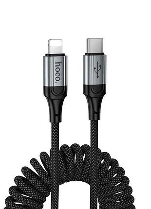 Кабель type-c/lightning hoco x121 27w 1.5m (круглый) black