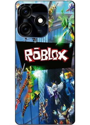 Силиконовый чехол бампер для tecno spark 10c с картинкой roblox роблокс