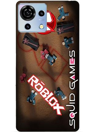 Чехол силиконовый бампер для zte blade v50 vita с рисунком roblox игра в кальмара роблокс