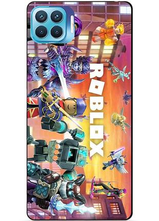 Силиконовый чехол бампер для oppo reno 4 lite с картинкой роблокс roblox