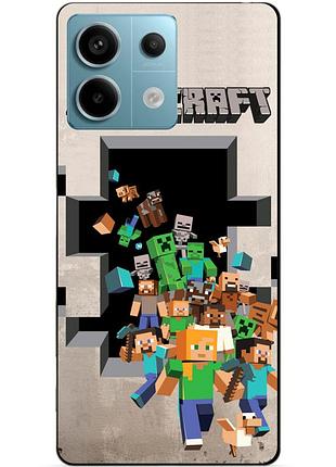 Силіконовий чохол бампер для xiaomi redmi note 13 pro 5g з картинкою minecraft майнкрафт