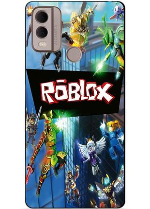 Силиконовый чехол бампер для nokia c22 с картинкой roblox роблокс