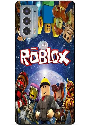 Силиконовый чехол бампер для motorola edge 20 с рисунком роблокс roblox