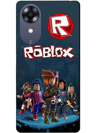 Силиконовый чехол бампер для oppo a17k с рисунком roblox роблокс