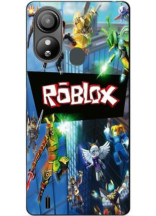Силиконовый чехол бампер для zte blade l220 с картинкой roblox роблокс