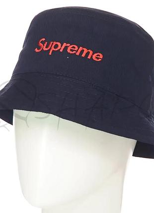 Панама мужская котоновая панамка универсальная летняя с вышивкой supreme pkh19912 темно-синий
