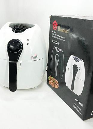 Аерофритниця мультипіч аерогриль domotec ms-3220 1300w 4,5 л безмасляна з таймером. колір: білий shop