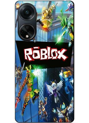 Силиконовый бампер чехол для oppo a98 с картинкой roblox роблокс