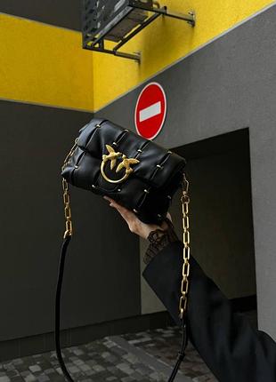 Pinko mini love bag puff pinched black [оригинальная коробка] 21х15х7