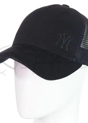 Бейсболка летняя с сеткой unisex кепка брендовая из хлопка универсальная new york bth20893 черный