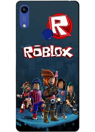 Силиконовый бампер чехол для huawei honor 8a с рисунком roblox