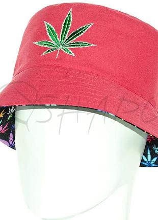 Панама двухсторонняя из хлопковой ткани стильная модная универсальная cannabis subp22808 черный