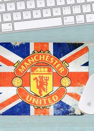 Коврик для мыши фк манчестер юнайтед fc manchester united маленький 001 (180х220х3мм)