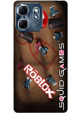 Чехол силиконовый бампер для infinix smart 9 (x6532) с рисунком roblox игра в кальмара роблокс