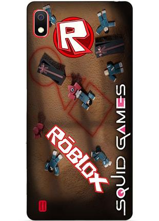 Силиконовый бампер чехол для samsung a10 galaxy a105f roblox игра в кальмара
