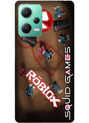 Силиконовый чехол бампер для xiaomi redmi note 12 5g с рисунком roblox игра в кальмара роблокс
