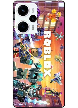 Силіконовий чохол бампер для xiaomi poco f5 з картинкою роблокс roblox