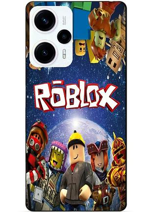 Силиконовый чехол бампер для xiaomi poco f5 с рисунком роблокс roblox