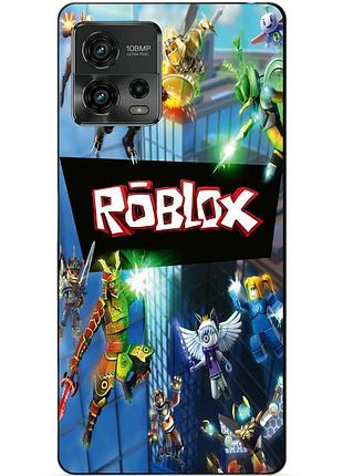 Силиконовый чехол бампер для motorola moto g72 с картинкой roblox роблокс