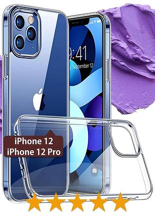 Защитный чехол apple iphone 12 pro силиконовый прозрачный тонкий чехол на айфон 12 про, накладка из силикона
