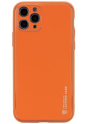Чохол на iphone 11 pro max помаранчевий фактурний для айфон 11 про макс