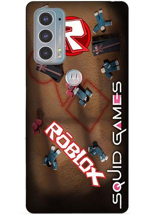 Силиконовый чехол бампер для motorola edge 20 с рисунком roblox игра в кальмара роблокс