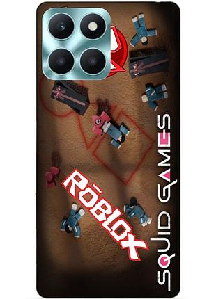 Чехол силиконовый бампер для huawei honor x6a с рисунком roblox игра в кальмара роблокс