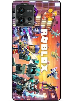 Силиконовый чехол бампер для motorola moto g72 с картинкой роблокс roblox